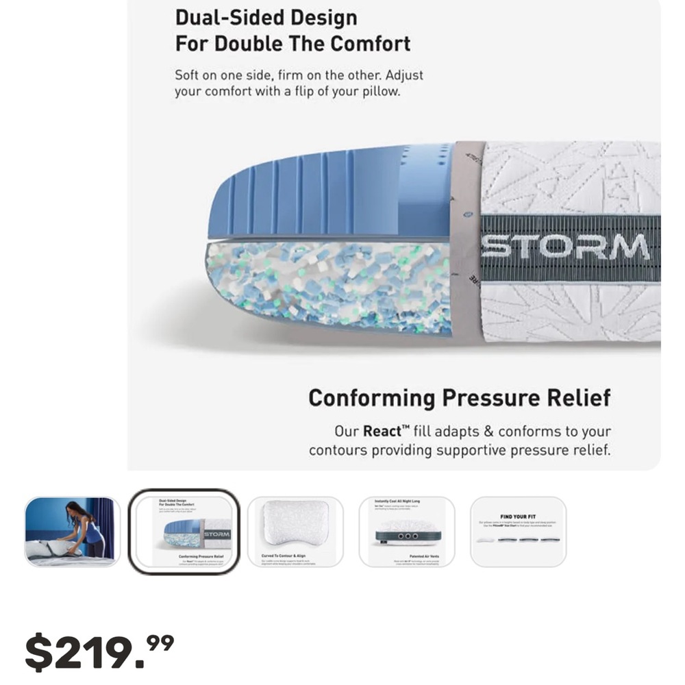Bedgear Storm Cuddle Curve Performance Pillow